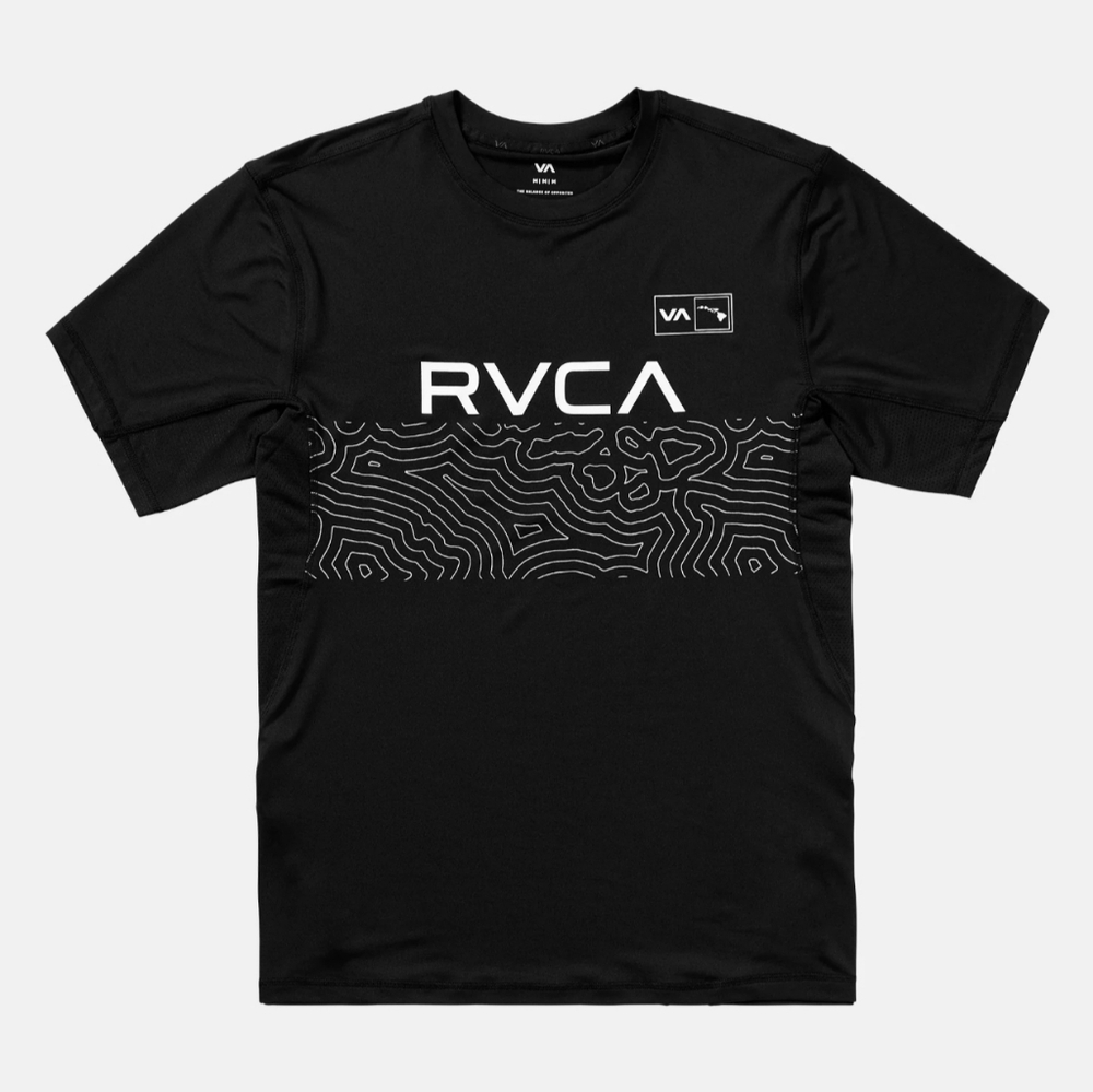 NWT Men's RVCA Hawaii Sports Vent S/S T-Shirt. In Black/White. Various Sizes
